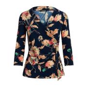 Donkerblauwe bloes met bloemen Ralph Lauren , Multicolor , Dames