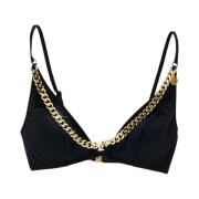 Zwarte Bikini Top met Kettingdetail Stella McCartney , Black , Dames