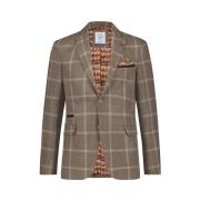 Geruite Blazer in Zand Katoen A fish named Fred , Beige , Heren