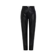 Zwarte leren mom fit broek One Teaspoon , Black , Dames