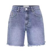 Denim Shorts met Raffelige Zoom One Teaspoon , Blue , Dames