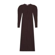 Maxi Jurk met Voorspleet Ganni , Brown , Dames