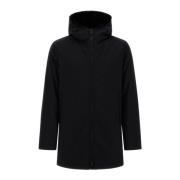 Parka met bont gevoerd en capuchon Herno , Black , Heren