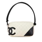 Pre-owned Leather handbags Chanel Vintage , White , Dames