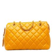 Pre-owned Leather chanel-bags Chanel Vintage , Orange , Dames