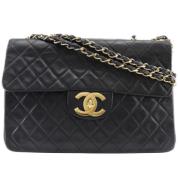 Pre-owned Leather chanel-bags Chanel Vintage , Black , Dames