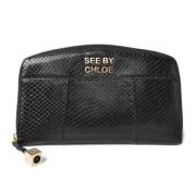 Pre-owned Leather wallets Chloé Pre-owned , Black , Dames