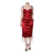 Rode Kant Bodycon Korset Jurk Dolce & Gabbana , Red , Dames