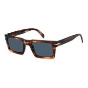 Bruin Hoorn/Blauw Zonnebril Eyewear by David Beckham , Brown , Heren