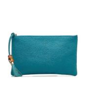 Pre-owned Leather clutches Gucci Vintage , Blue , Dames