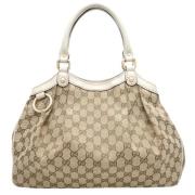 Pre-owned Canvas totes Gucci Vintage , Beige , Dames