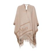 Wollen jas met franjetrim Max Mara , Beige , Dames