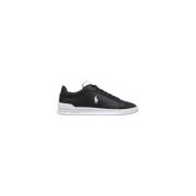 Heren Lage Sneakers, Leer, Polo Stijl Ralph Lauren , Black , Heren