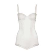 Zijden Satijnen Kant Body Balconette Stijl Dolce & Gabbana , White , D...