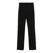 Zwarte Flanellen Slim Fit Broek met Kristallen Sportmax , Black , Dame...