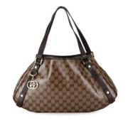 Pre-owned Leather totes Gucci Vintage , Beige , Dames