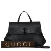 Pre-owned Leather totes Gucci Vintage , Black , Dames