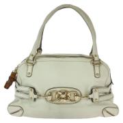 Pre-owned Leather handbags Gucci Vintage , Beige , Dames