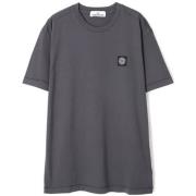 Urban Chest Logo T-shirt in houtskool Stone Island , Gray , Heren