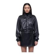 Bomber in eco-leer John Richmond , Black , Dames