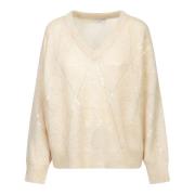 Beige Gebreide Kleding Aw24 Brunello Cucinelli , Beige , Dames