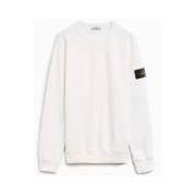 Witte Crewneck Klassiek Ontwerp Stone Island , White , Heren