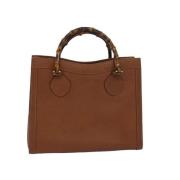 Pre-owned Leather handbags Gucci Vintage , Brown , Dames