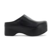 Chunky Clog Sabot met Houten Platform Marni , Black , Dames