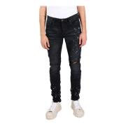 Versleten Skinny Jeans Purple Brand , Black , Heren