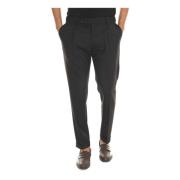 Retro Chino Broek met Elastische Taille Berwich , Black , Heren