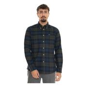 Tartan Button-Down Casual Overhemd Barbour , Blue , Heren