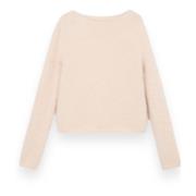 V-Back Neck Sweater Blumarine , Beige , Dames