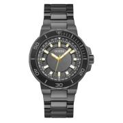 Roestvrijstalen zwart herenhorloge Guess , Black , Heren