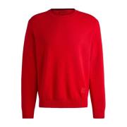 Trui met Vierkant Patroon in Relaxed-fit Hugo Boss , Red , Heren