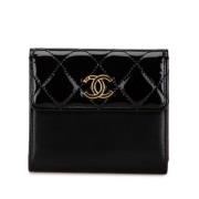 Pre-owned Leather wallets Chanel Vintage , Black , Dames