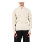 Wollen en kasjmier klassiek poloshirt Roberto Collina , Beige , Heren