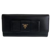 Pre-owned Leather wallets Prada Vintage , Black , Dames