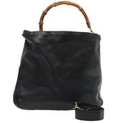 Pre-owned Leather handbags Gucci Vintage , Black , Dames