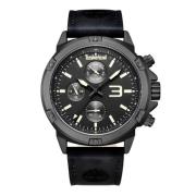 Zwarte leren quartz herenhorloge Timberland , Black , Heren