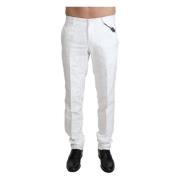 Witte Brokaat Elegante Broek Dolce & Gabbana , White , Heren