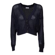 Dazzling Net Cardigan Brunello Cucinelli , Blue , Dames