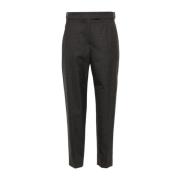 Donkergrijze Flanellen Broek Brunello Cucinelli , Black , Dames