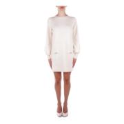 Beige Jurk met Achterlogo Detail Blugirl , Beige , Dames