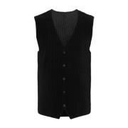 Zwarte Vest voor Stijlvolle Look Issey Miyake , Black , Heren