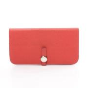 Pre-owned Leather wallets Hermès Vintage , Red , Dames