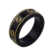 Pre-owned Yellow Gold rings Gucci Vintage , Black , Dames