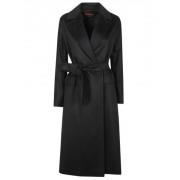 Zwarte wollen jas dubbelrijig stijlvol Max Mara , Black , Dames