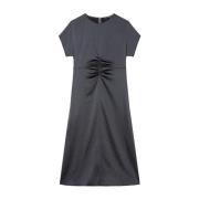 Elegante Maxi Jurk met Geplooide Details Luisa Cerano , Gray , Dames