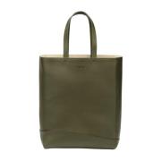 Noto Tote BAG Deluxe Grained Calf Testoni , Green , Unisex