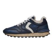 Leather sneakers Paris Race FUR MAN Voile Blanche , Blue , Heren